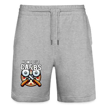 Wie ich Kohlenhydrate reduziert Pizza Lustig - Stanley/Stella Unisex Bio Joggingshorts Trainer  - Grau meliert - Vorne - Nik (191cm) & Marisol (170cm)