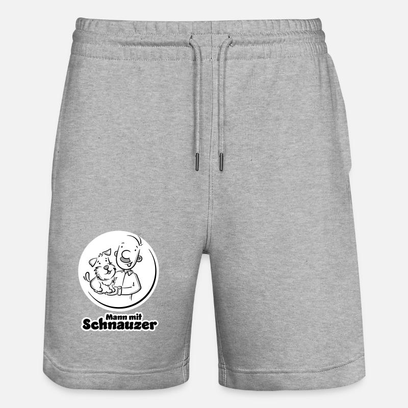 Mann mit Schnauzer (Oberlippenbart) - Stanley/Stella Unisex Bio Joggingshorts Trainer  - Grau meliert