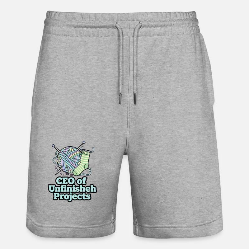 PDG de Unfinished Projects Yarn Art - Short de jogging bio TRAINER Stanley/Stella unisexe - gris chiné