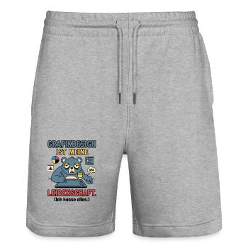 Grafikdesign Leidenschaft lustig Designer - Stanley/Stella Unisex Bio Joggingshorts Trainer  - Grau meliert - Vorne - Nik (191cm) & Marisol (170cm)