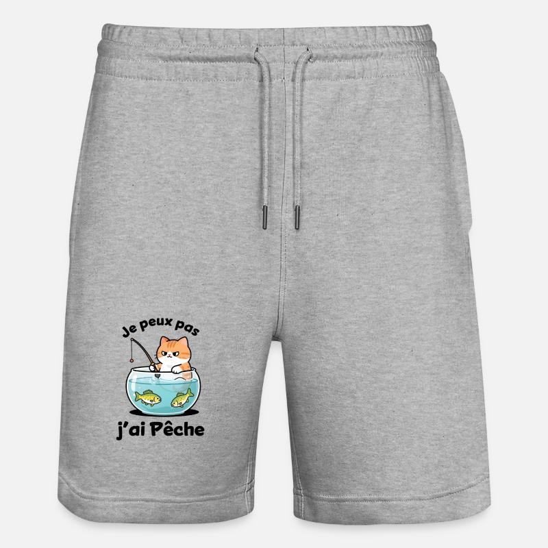 Chat pêcheur dans l'aquarium - Short de jogging bio TRAINER Stanley/Stella unisexe - gris chiné