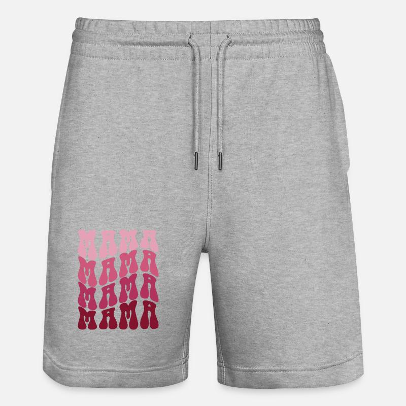 Mama Muster im Pink Gradient - Stanley/Stella Unisex Bio Joggingshorts Trainer  - Grau meliert