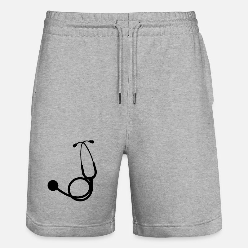 Stethoskop schwarz - Stanley/Stella Unisex Bio Joggingshorts Trainer  - Grau meliert