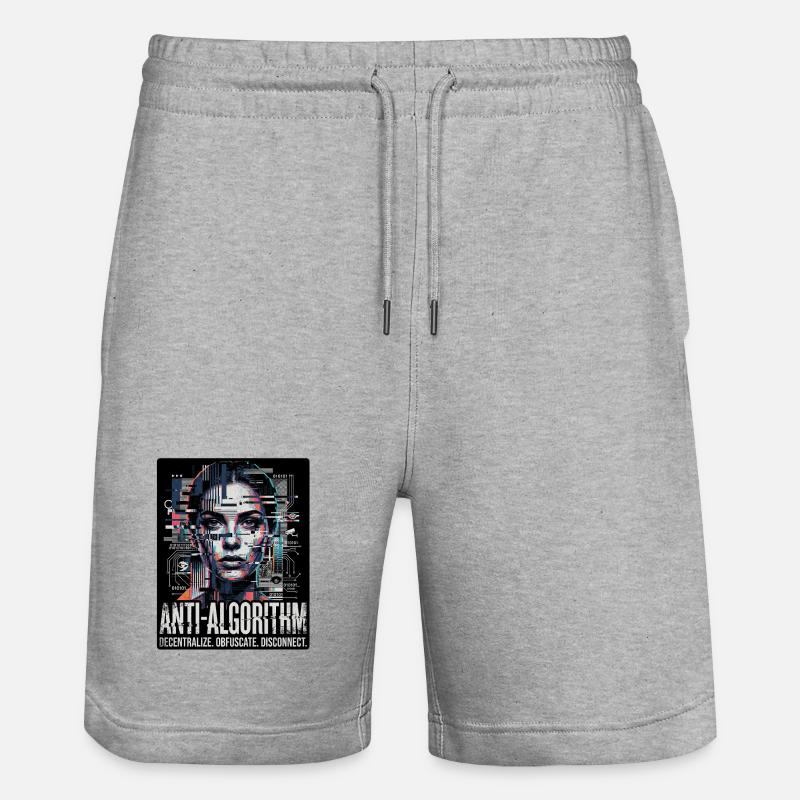 Anti Algorithm - Stanley/Stella Trainer Unisex Organic Jogging Shorts - heather grey