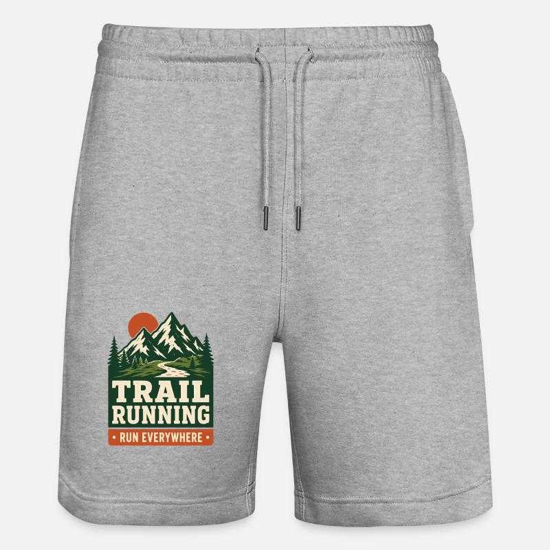Course en sentier - Courez partout - Short de jogging bio TRAINER Stanley/Stella unisexe - gris chiné