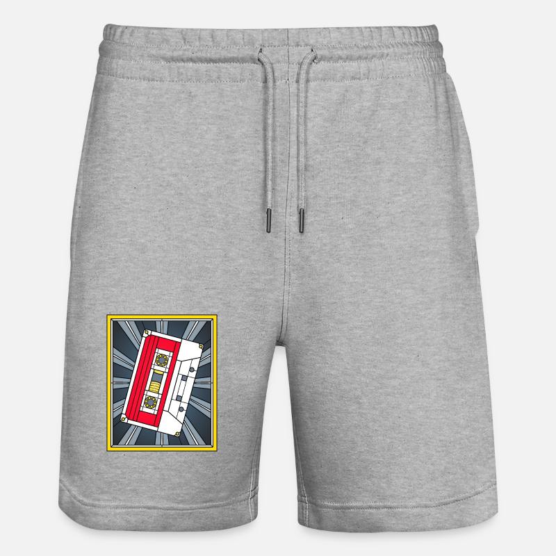 Illustration de cassette en vitrail - Short de jogging bio TRAINER Stanley/Stella unisexe - gris chiné