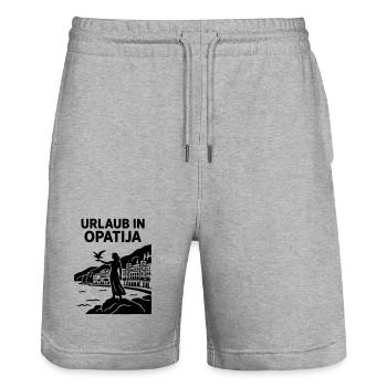Opatija Holidays Croatia - Stanley/Stella Trainer Unisex Organic Jogging Shorts - heather grey - Front - Nik (191cm) & Marisol (170cm)