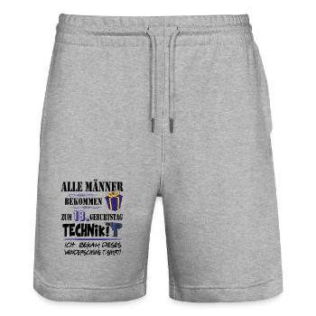 18. Geburtstag Handwerker Technik Werkzeug - Stanley/Stella Unisex Bio Joggingshorts Trainer  - Grau meliert - Vorne - Nik (191cm) & Marisol (170cm)