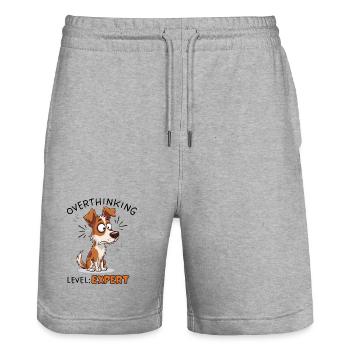 213616058_358860699_Jack_Russell_Overthinking_E - Stanley/Stella Trainer Unisex Organic Jogging Shorts - heather grey - Front - Nik (191cm) & Marisol (170cm)