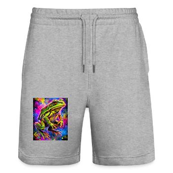 Frosch - Stanley/Stella Unisex Bio Joggingshorts Trainer  - Grau meliert - Vorne - Nik (191cm) & Marisol (170cm)
