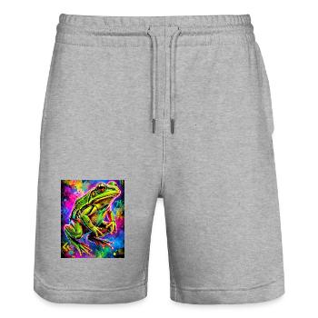 Frosch - Stanley/Stella Unisex Bio Joggingshorts Trainer  - Grau meliert - Vorne - Nik (191cm) & Marisol (170cm)