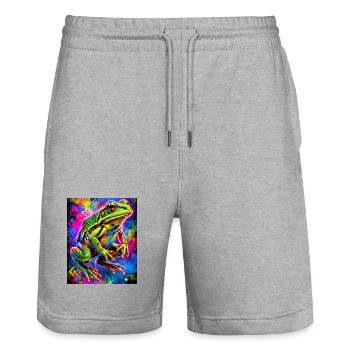 Frosch - Stanley/Stella Unisex Bio Joggingshorts Trainer  - Grau meliert - Vorne - Nik (191cm) & Marisol (170cm)
