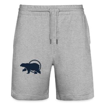 Bär - Panda Wald Natur Freiheit wild - Stanley/Stella Unisex Bio Joggingshorts Trainer  - Grau meliert - Vorne - Nik (191cm) & Marisol (170cm)