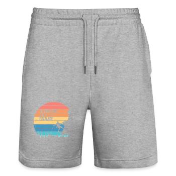 I can't I climbed - Stanley/Stella Trainer Unisex Organic Jogging Shorts - heather grey - Front - Nik (191cm) & Marisol (170cm)