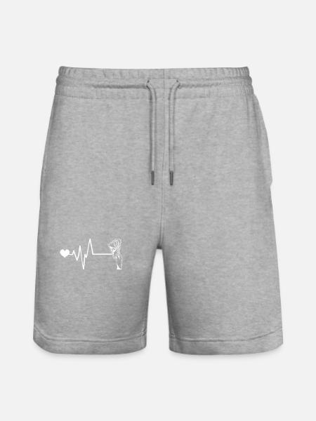 Money Pulse Heart - Stanley/Stella Trainer Unisex Organic Jogging Shorts - heather grey