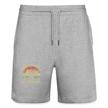 Mai 2008 Geburtstagsgeschenk 2008 Jahrgang 2008 - Stanley/Stella Unisex Bio Joggingshorts Trainer  - Grau meliert - Vorne - Nik (191cm) & Marisol (170cm)
