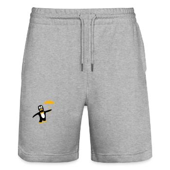 Pingouin avec parapluie dans les couleurs de votre choix - Short de jogging bio TRAINER Stanley/Stella unisexe - gris chiné - Devant - Nik (191cm) & Marisol (170cm)