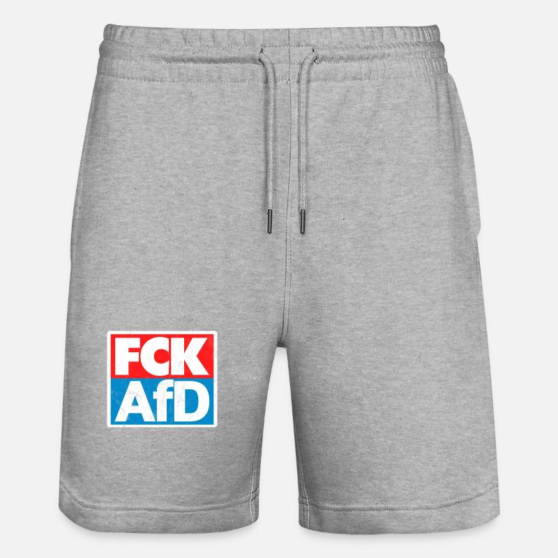 FCK AFD - Stanley/Stella Unisex Bio Joggingshorts Trainer  - Grau meliert