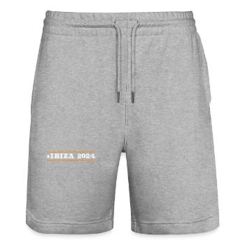 Ibiza 2024 - Stanley/Stella Unisex Bio Joggingshorts Trainer  - Grau meliert - Vorne - Nik (191cm) & Marisol (170cm)