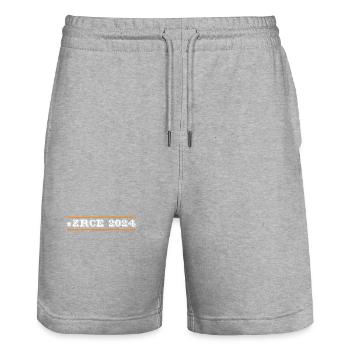 Zrce 2024 - Short de jogging bio TRAINER Stanley/Stella unisexe - gris chiné - Devant - Nik (191cm) & Marisol (170cm)