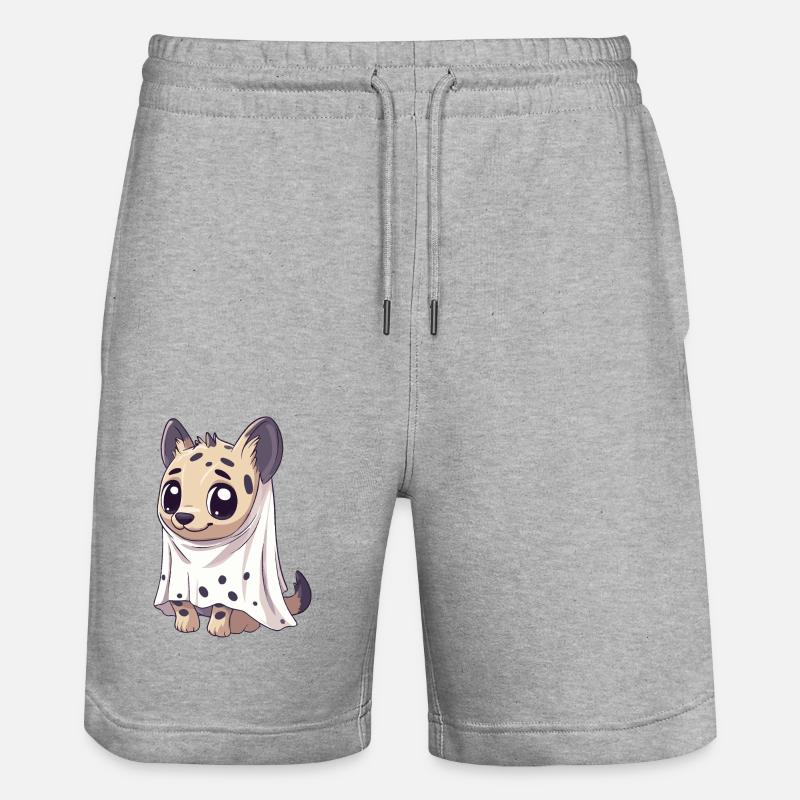 Hyäne Halloween Comic Geist - Stanley/Stella Unisex Bio Joggingshorts Trainer  - Grau meliert