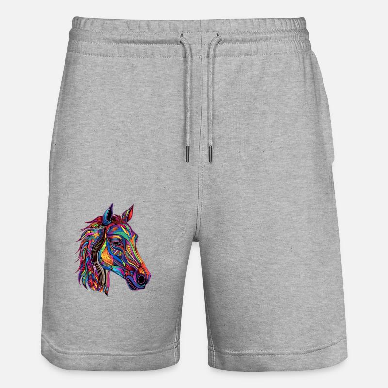 Falkenstein Thoroughbred Riding Statement - Stanley/Stella Trainer Unisex Organic Jogging Shorts - heather grey