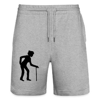 female stock hat go back grandpa grandmother a - Stanley/Stella Trainer Unisex Organic Jogging Shorts - heather grey - Front - Nik (191cm) & Marisol (170cm)