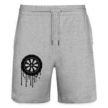 tire graffiti drip mechanic car driving fue - Stanley/Stella Trainer Unisex Organic Jogging Shorts - heather grey - Front - Nik (191cm) & Marisol (170cm)