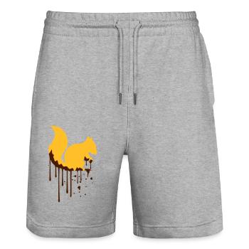 drop graffiti spray stamp black eichhoernch - Stanley/Stella Trainer Unisex Organic Jogging Shorts - heather grey - Front - Nik (191cm) & Marisol (170cm)