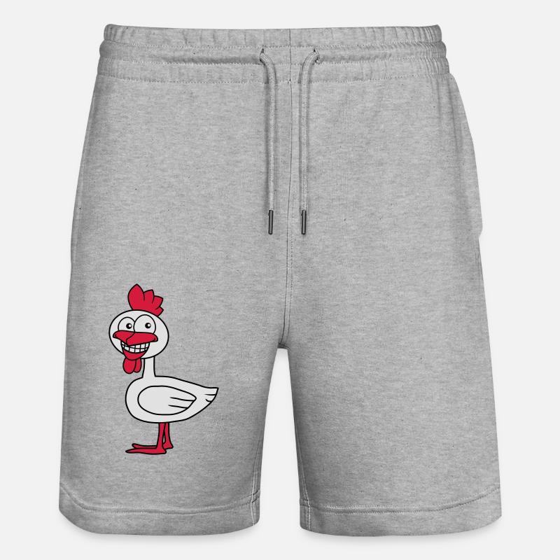 Cool Chicken - Stanley/Stella Unisex Bio Joggingshorts Trainer  - Grau meliert