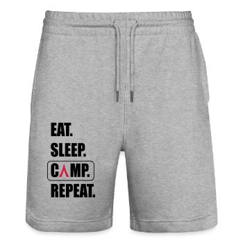 Camping - Stanley/Stella Unisex Bio Joggingshorts Trainer  - Grau meliert - Vorne - Nik (191cm) & Marisol (170cm)