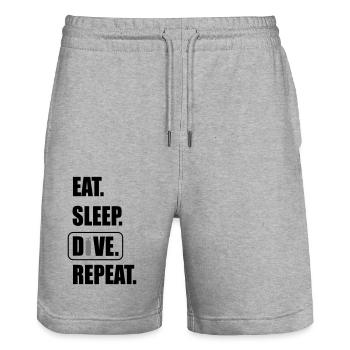 Dive - Stanley/Stella Trainer Unisex Organic Jogging Shorts - heather grey - Front - Nik (191cm) & Marisol (170cm)
