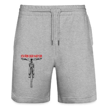 ICH BIN DER MOTOR - Mountainbike - Stanley/Stella Unisex Bio Joggingshorts Trainer  - Grau meliert - Vorne - Nik (191cm) & Marisol (170cm)