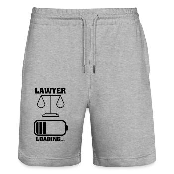 Lawyer Law Court Lawyer Studies Lawyer - Stanley/Stella Trainer Unisex Organic Jogging Shorts - heather grey - Front - Nik (191cm) & Marisol (170cm)
