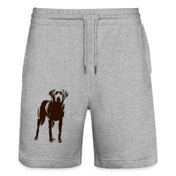 Labrador - Stanley/Stella Unisex Bio Joggingshorts Trainer  - Grau meliert - Vorne - Nik (191cm) & Marisol (170cm)