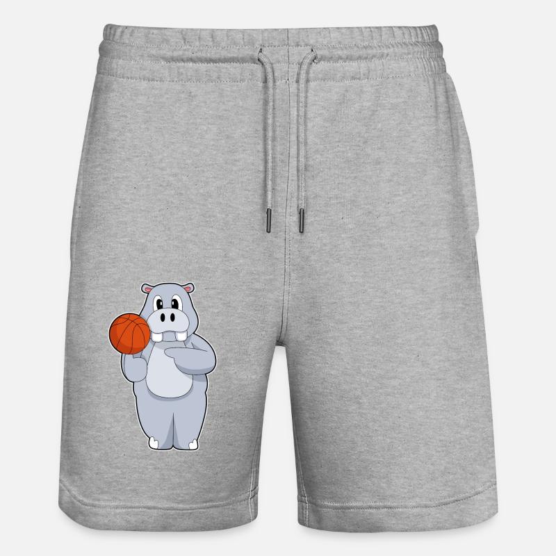 Hippo Basketteur Basketteur - Short de jogging bio TRAINER Stanley/Stella unisexe - gris chiné