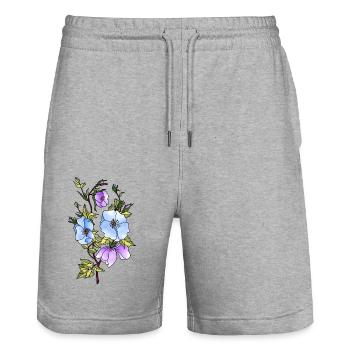 Fleur - Short de jogging bio TRAINER Stanley/Stella unisexe - gris chiné - Devant - Nik (191cm) & Marisol (170cm)