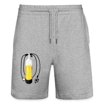 Beertrox Diving Tank - Stanley/Stella Trainer Unisex Organic Jogging Shorts - heather grey - Front - Nik (191cm) & Marisol (170cm)