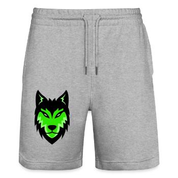 wolf - Stanley/Stella Unisex Bio Joggingshorts Trainer  - Grau meliert - Vorne - Nik (191cm) & Marisol (170cm)