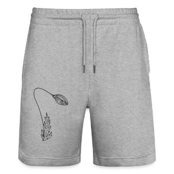 Mohnblume 29 poppy flower blossom - Stanley/Stella Unisex Bio Joggingshorts Trainer  - Grau meliert - Vorne - Nik (191cm) & Marisol (170cm)