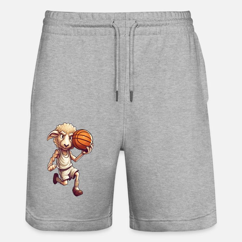 Mouton de basket-ball - Short de jogging bio TRAINER Stanley/Stella unisexe - gris chiné