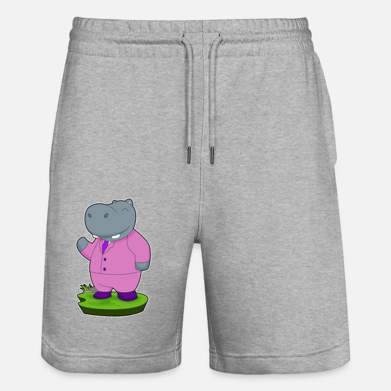 Hippopotame marié costume mariage - Short de jogging bio TRAINER Stanley/Stella unisexe - gris chiné
