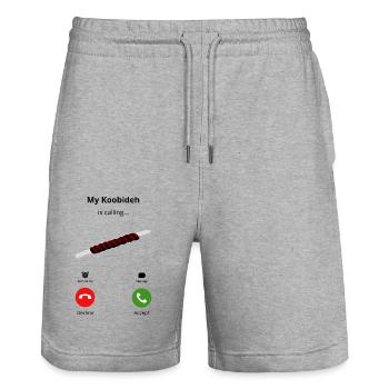Mein Koobideh ruft - Iran - Stanley/Stella Unisex Bio Joggingshorts Trainer  - Grau meliert - Vorne - Nik (191cm) & Marisol (170cm)