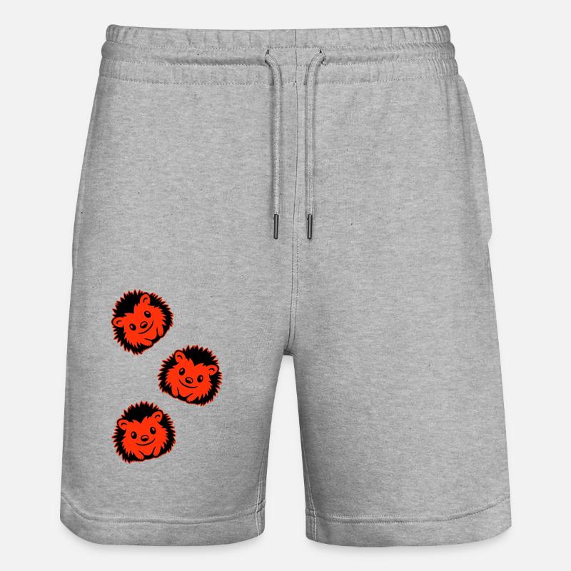 Igel Comic Niedlich - Stanley/Stella Unisex Bio Joggingshorts Trainer  - Grau meliert