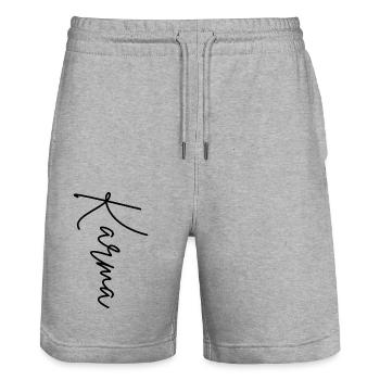 Karma - Stanley/Stella Unisex Bio Joggingshorts Trainer  - Grau meliert - Vorne - Nik (191cm) & Marisol (170cm)