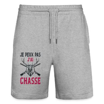 I can't I hunt, hunt, hunter - Stanley/Stella Trainer Unisex Organic Jogging Shorts - heather grey - Front - Nik (191cm) & Marisol (170cm)