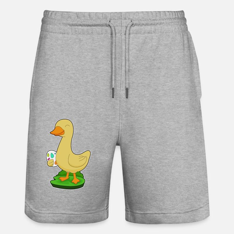 Duck Easter Easter Egg - Stanley/Stella Trainer Unisex Organic Jogging Shorts - heather grey