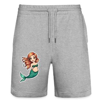Meerjungfrau Fantasy Illustration - Stanley/Stella Unisex Bio Joggingshorts Trainer  - Grau meliert - Vorne - Nik (191cm) & Marisol (170cm)