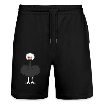 autruche - Short de jogging bio TRAINER Stanley/Stella unisexe - noir - Devant - Nik (191cm) & Marisol (170cm)