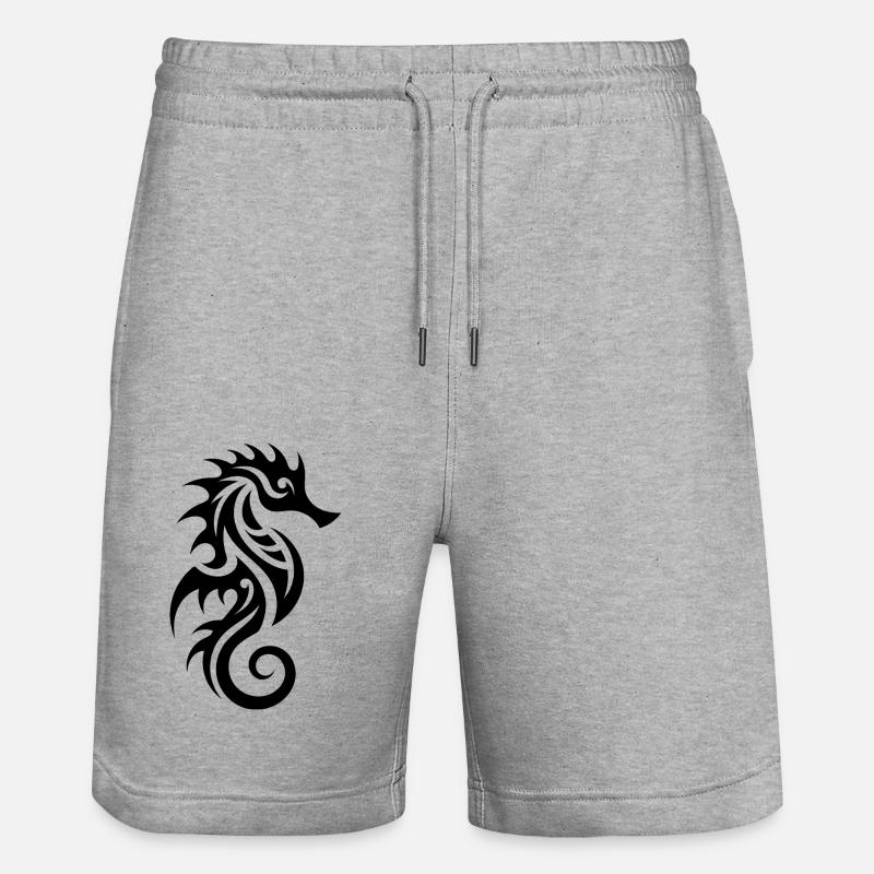 Mignon petit hippocampe de tatouage - Short de jogging bio TRAINER Stanley/Stella unisexe - gris chiné